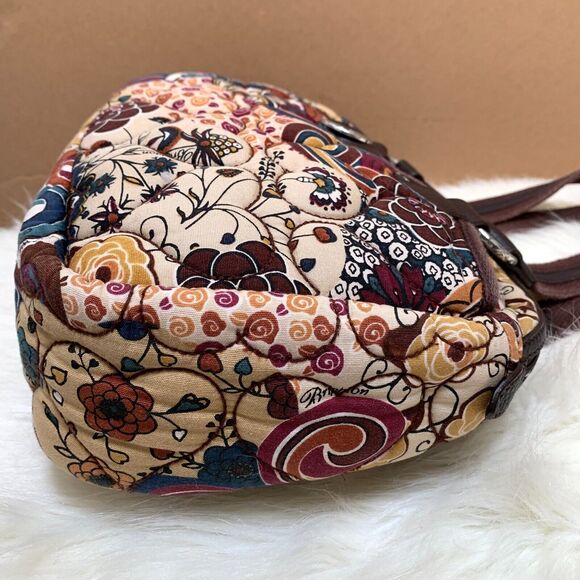 BRIGHTON Multicolor Floral Heart-Quilted Stitched Cotton Canvas Satchel - Picture 11 of 16